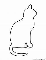 Cat Stencil Coloring Simple Pages Printable Cats Drawing Stencils Color Print Line Gif Sitting Info sketch template