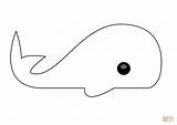 Drawing Sperm Whale Cute Drawings Cartoon Simple Coloring Pages Easy Line Draw Whales Printable Colorings Kids sketch template