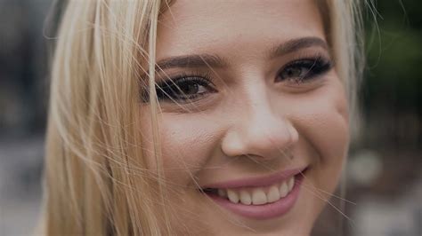 close   young woman  smile beautiful stock footage sbv