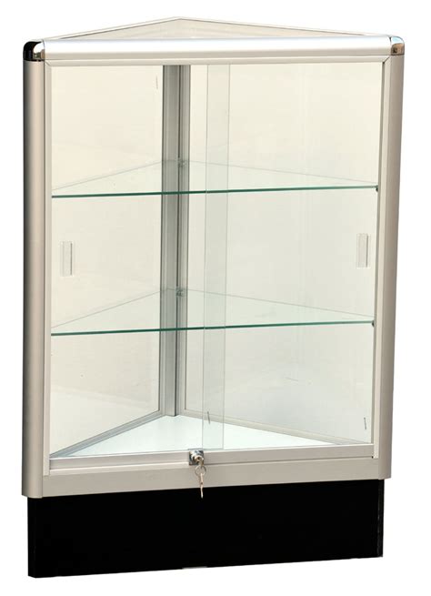 corner glass display case triangle  aluminum frame ablelin store