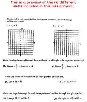 linear equations review worksheet  answer key worked solutions