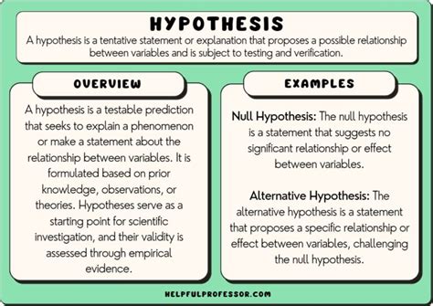 types  hypothesis  helpful professor