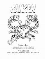 Zodiac Coloring Sign Pages Cancer Color Colouring Astrology Template sketch template