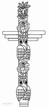 Totem Pole Coloring Pages Printable Kids Faces Template Drawing Poles Cool2bkids Alaska Templates Native American Craft Simple Crafts Sketch Wooden sketch template