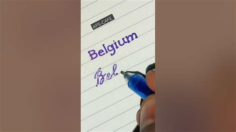 belgium learn  write belgium  cursive style youtube