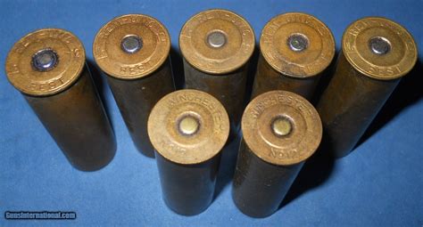 Vintage 2 Winchester 5 Umc Remington 12 Ga Brass 00 Buck Shotgun