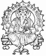 Coloring Pages Ganesh Ganesha Colouring Ganpati Drawing Kids Bappa Adult Lord Sketch Printable Color Drawings Books Chaturthi Elephant Designs Cliparts sketch template