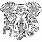 Coloring Adult Pages Elephant Printable Mental Nourish sketch template