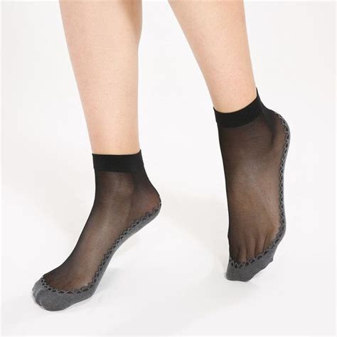 10 pairs sexy ultra thin elastic silky short silk anti slip stockings