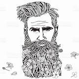 Coloring Bearded Beard sketch template