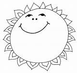Sun Coloring Pages Summer Kids Printable Funny Scenery sketch template