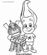 Jimmy Neutron Coloring Pages Color Cartoon Sheets Back Printable sketch template