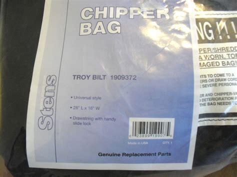 Chipper Vac Bag For Troy Bilt 1909372 1901482 1908515 Universal Style