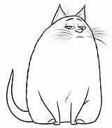 Fat Cat Coloring Pages Printable Color Getcolorings Secret Life sketch template