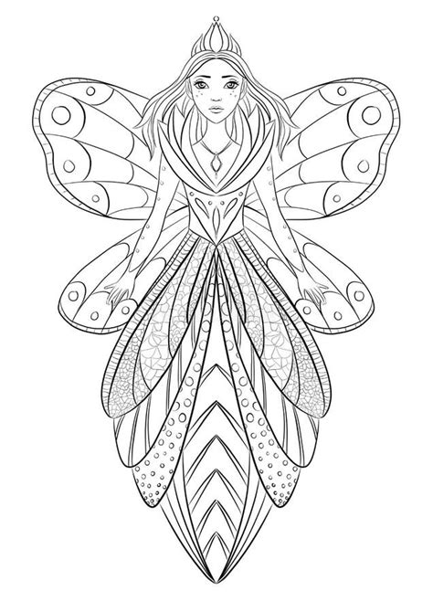 art therapy coloring page illustration   flower fairy queen stock