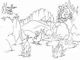 Coloring Pages Cave Bear Mountain Llama Mountains Animals Cartoon Bears Monkey Riding Into Printable Bats Books Getcolorings Color Waterfall Bluebison sketch template