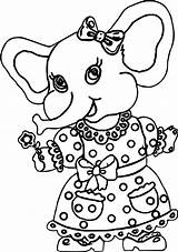 Elephant Girl Coloring Dress Wecoloringpage Pages sketch template