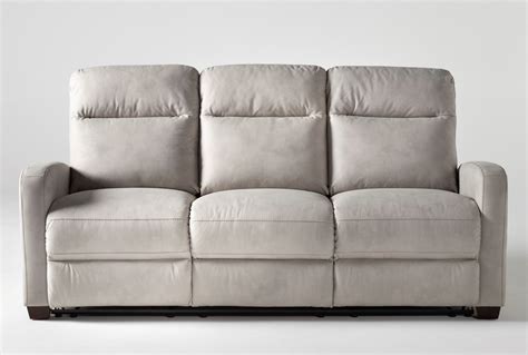 jarrell light grey  manual reclining sofa living spaces