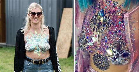 Sizzling Glitter Boobs Trend Sexes Up This Year’s Glastonbury Festival