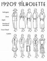 Fashion 1920s Dress Outfits Choose Board Silhouette sketch template
