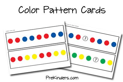 color pattern cards preschool patterns math patterns card patterns