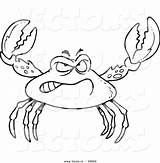 Crab Coloring Cartoon Outline Vector Pages Tough Drawing Printable Angry Crabs Exoskeleton Leishman Ron Color Royalty Getdrawings Buddies sketch template