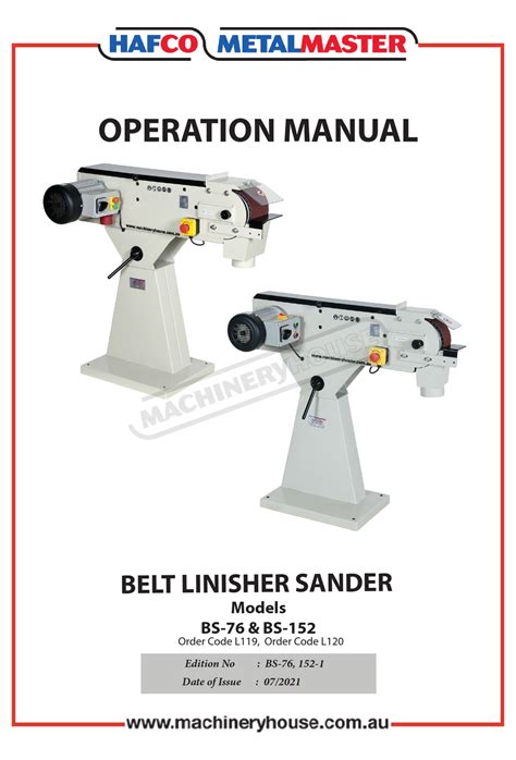 hafco metalmaster bs  operation manual   manualslib