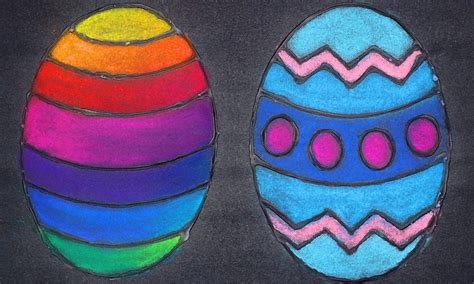 glue  chalk pastel easter eggs   printable  craft