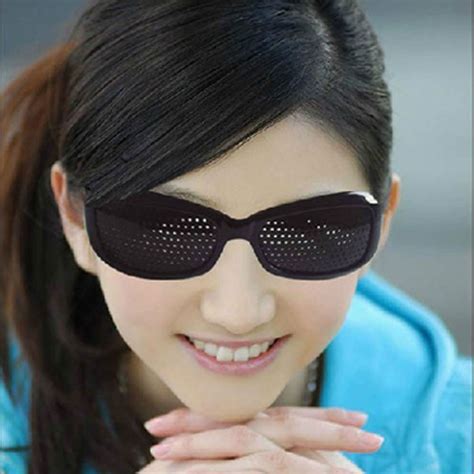hot black unisex vision care pin hole eyeglasses pinhole glasses eye