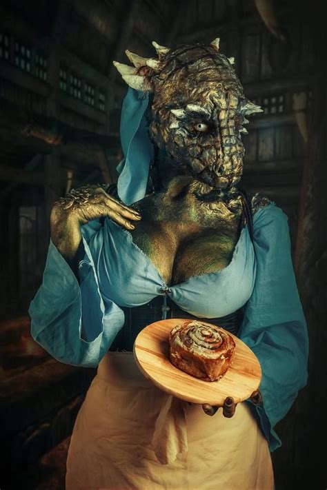 Lifts Her Tail Cosplay Lusty Argonian Maid Skyrim