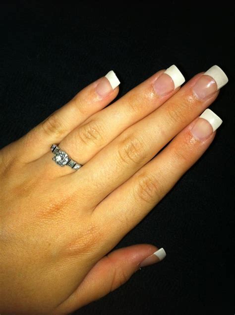 acrylic white tips  clear gel top coat  yelp