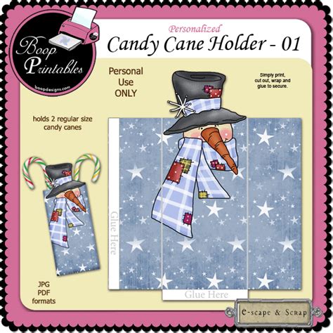 holiday candy cane holder   boop printable designs bpholiday