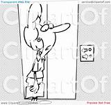Clip Businesswoman Elevator Confused Waiting Outline Illustration Cartoon Rf Royalty Toonaday sketch template