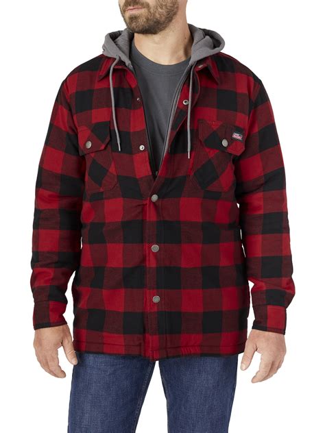 buy genuine dickies sherpa lined hooded flannel shirt jacket