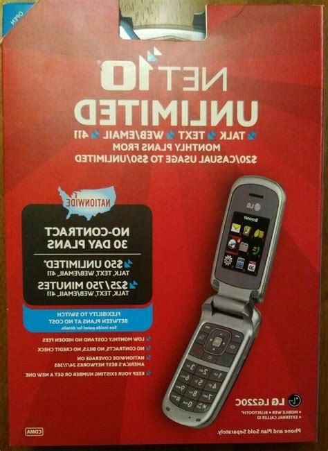 Net10 Unlimited Lg 220c Flip Cell Phone