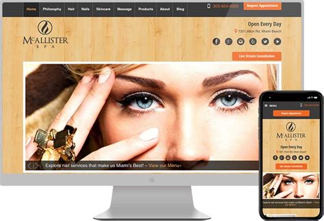 mcallister spa beauty salon website design thrive agency