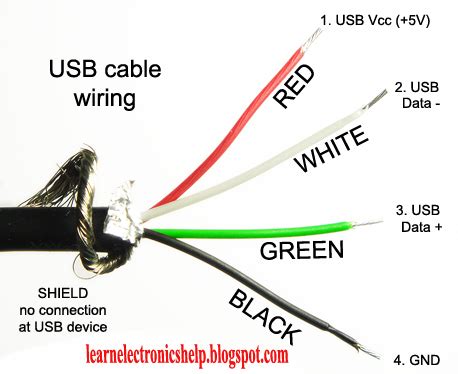 usb cable color code mouse wire connection learn basic electronicscircuit