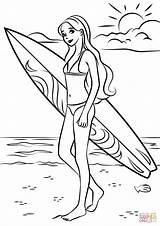 Barbie Coloring Surfer Pages Drawing Sheets Printable Sheet Pitch Perfect Surfing Getdrawings Movie sketch template