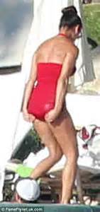 Vanessa Lachey Showcases Figure In Low Cut Red Swimsuit In Mexico
