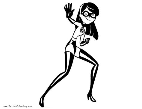 Incredibles Coloring Pages Violet Free Printable