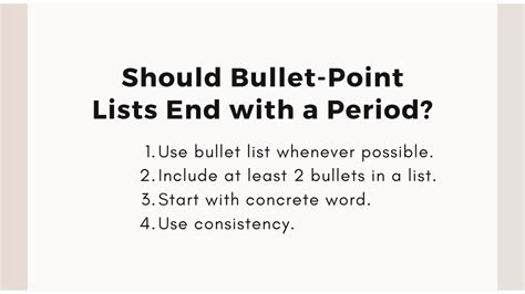 bullet lists   period