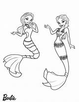 Barbie Coloring Pages Mermaid Mermaids Kids sketch template