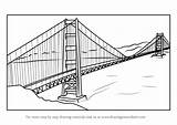Draw Bridge Drawing Golden Gate Simple Step Cartoon Bridges Drawings Paintingvalley Tutorials Learn Architecture sketch template