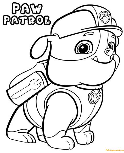 paw patrol rubble coloring page  coloring pages