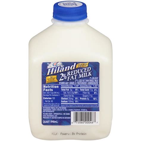 hiland  reduced fat milk  qt jug hy vee aisles  grocery