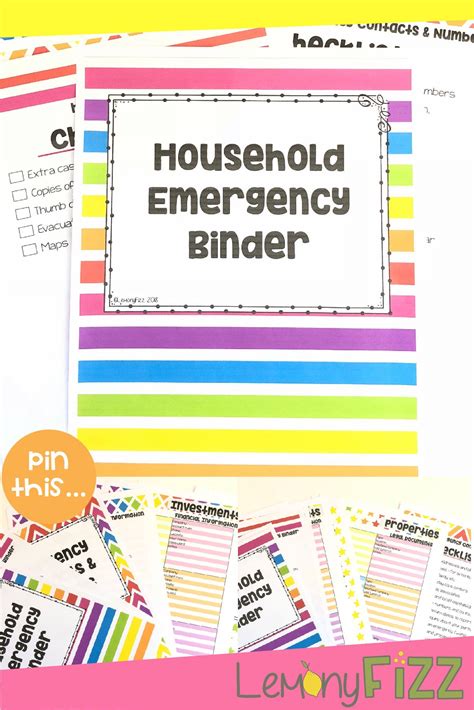 emergency household binder important documents  information