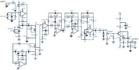bass guitar preamp pedal diy schematic pcb design electronic schematic diagram