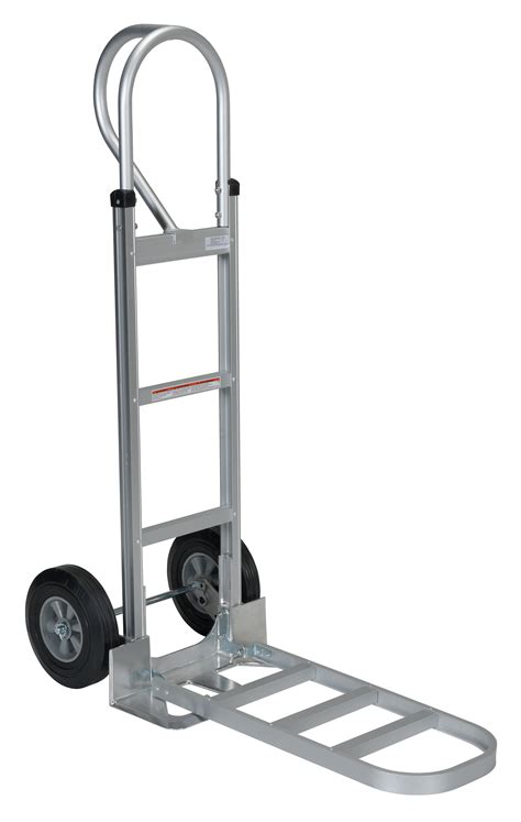 aluminum p handle hand truck  hard rubber wheels capacity  lbs