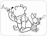 Pooh Piglet Coloring Winnie Dandelion Friends Pages Disneyclips Fluff sketch template