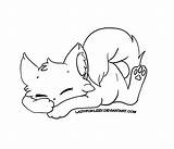 Fox Sleeping Lineart sketch template